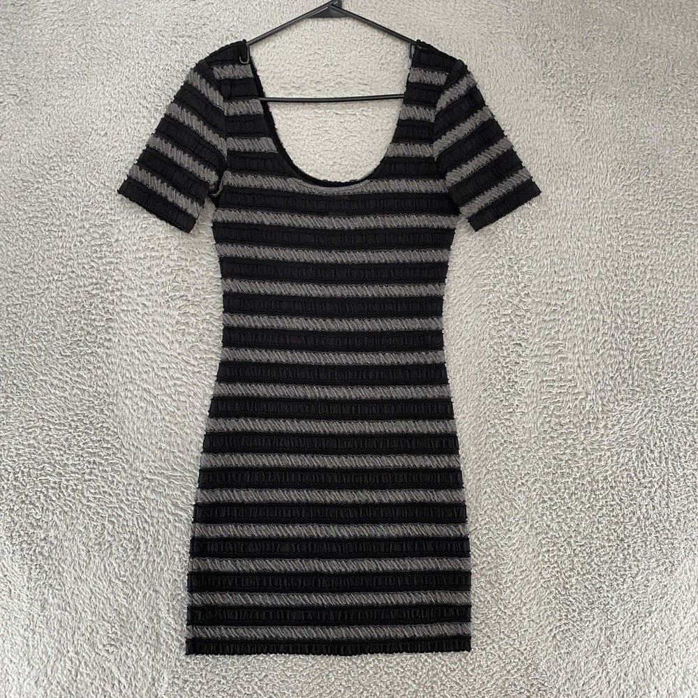 Free‎ People Dress Womens Medium Striped Bodycon Scoop Neck Mini Stretch Y2K